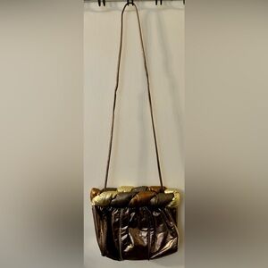 Vintage Rita Diana Mylinka Crossbody Clutch Multi-Metallic Padded Paneled Bag